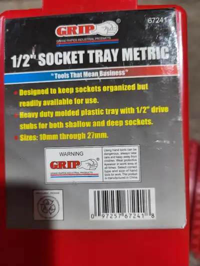 1/2" Socket tray. Metric and SAE., View more