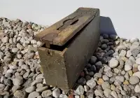 WW1 ammo box M1915 US Army oak brass for Vickers Colt 30 cal mg