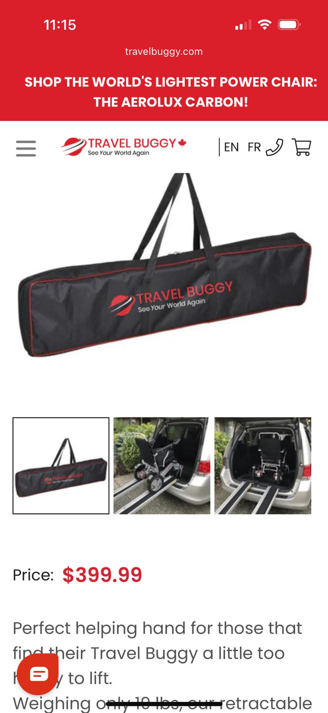 vehicle wheel chair ramp by travel buggy dans Autres pièces et accessoires  à Ville de Montréal