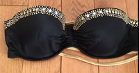 Victoria secret black and gold bathing suit top