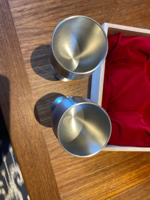 Pewter Wine Goblets - Royal Selangor  with Wooden Gift Box in Arts & Collectibles in City of Toronto - Image 4
