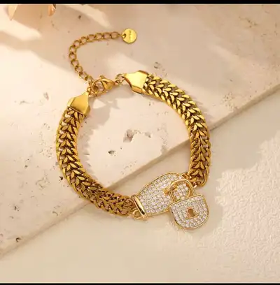 New 18 k gold plated stainless steel bracelet, View more