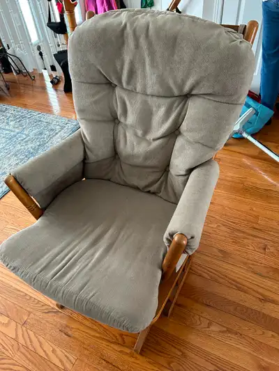 Dutailier Rocker/ Glider and Ottoman for sale. From a smoke free, pet free home.