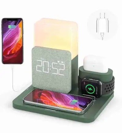 COLSUR Wireless Charging Station, 3 in 1 Charging Station, Alarm, View more