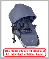 NEW Baby Jogger City Select 2nd Seat Kit Moonlight Silver Frame