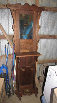 Antique Elm Hall stand