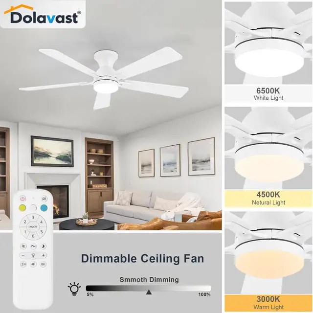 Ceiling Fans with Lights and Remote, 48 Inch in Indoor Lighting & Fans in Mississauga / Peel Region - Image 4