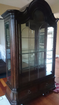 Thomasville WOOD GLASS Hutch Curio Cabinet Display DINING ROOM