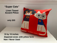 "Super Cats" Accent Pillow (new) - only $20 !