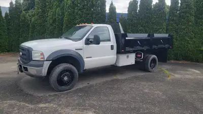 2007 F550 4x4 6.0L auto dump truck in excelent shape. No rust fresh CVIP. Get in and go to work. Lan...