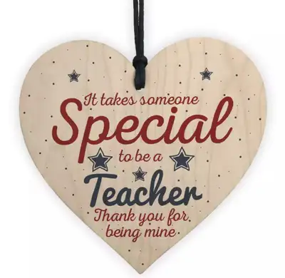 Teacher Wooden heart Great gift Aprox 5” $5.00