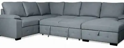 Sectional Sofa with Storage & Pull-Out Bed – Excellent Condition, View more