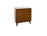 GlacierBay 36.2" Freestanding Bath Vanity in Walnut Finish & Top