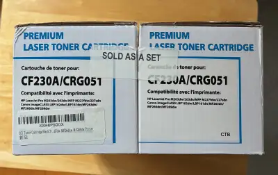 2 Cartouches de toner certifiées CF230A/CRG051 neuves, View more