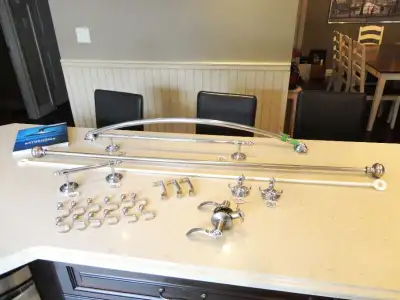 Chrome & Brushed Nickle Bathroom Hardware Rack, Hooks, Door Knob, View more