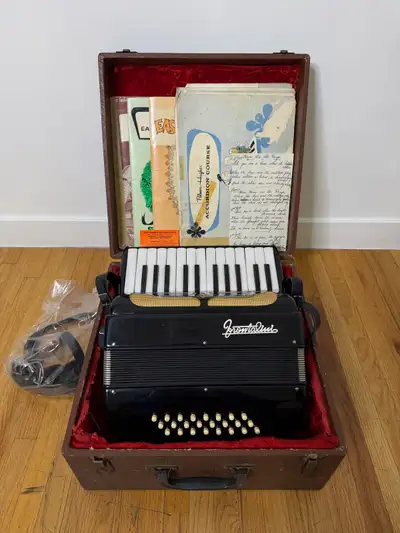 Pristine Vintage Frontalini Accordion – One-Owner 1950s History , View more