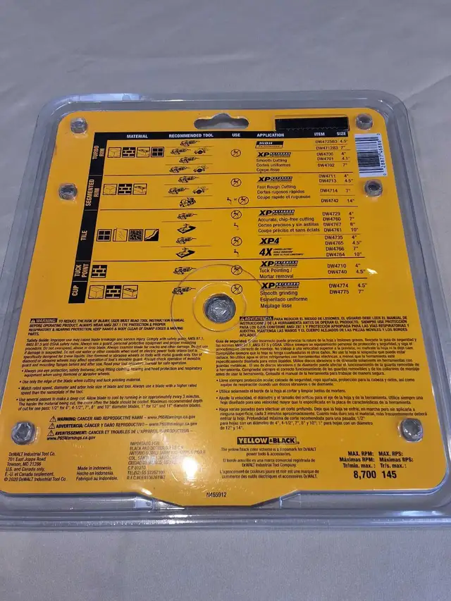 Dewalt DW4760 7" Tile Saw Blade * NEW* in Power Tools in City of Toronto - Image 3