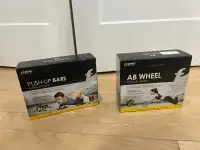 Workout Equipment - Brand New - Ab Wheel and Push Up Bars