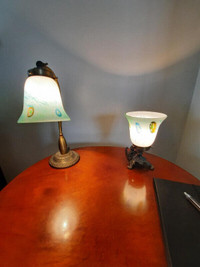 Pair of  Small  Blue Table Lamps