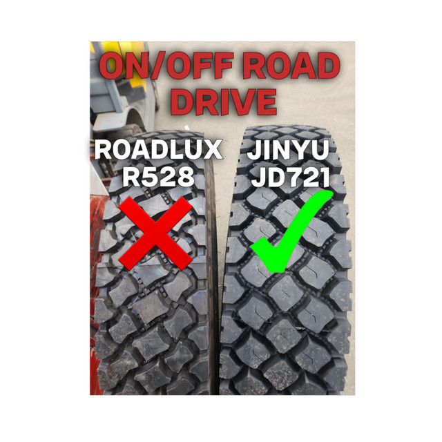 SEMI TIRES  ***  SEE THE DIFFERENCE WITH JINYU OVER ROADLUX LONG in Heavy Trucks in Prince George - Image 4