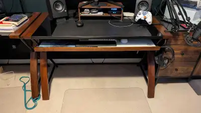 glass top wood desk, View more