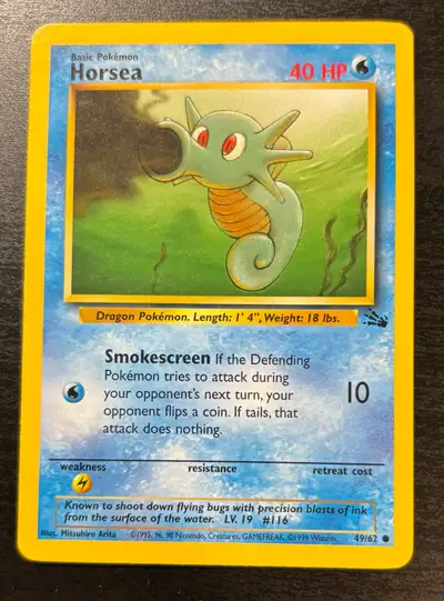 99 Pokemon Fossil Horsea #49/62, View more