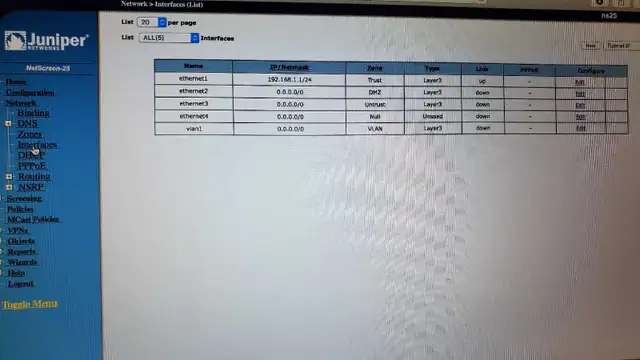 Juniper NetScreen-25 VPN/Firewall552492819001518086