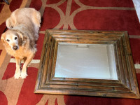 Large Wooden Framed Mirror For sale