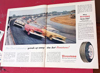 1955 CHEVY STOCK CARS RACING FOR 1957 FIRESTONE TIRES VINTAGE AD