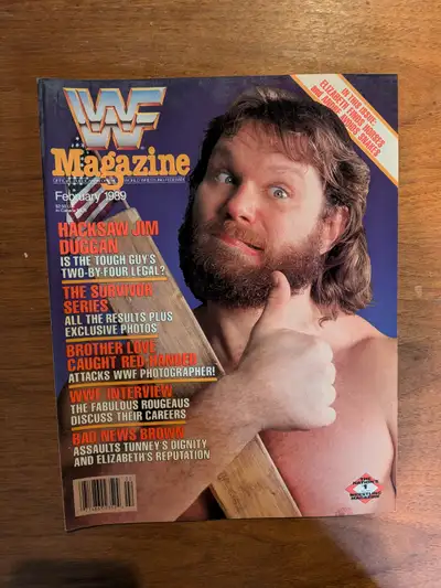 Hacksaw Jim Duggan WWE/WWF Magazine Feb 1989, View more