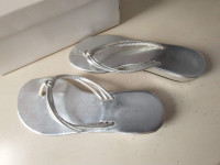 Silver Flip Flop Sandals