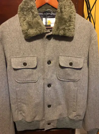 NEW!!  Golden Bear wool bomber jackt/shearling colar.(Reg:$1400), View more