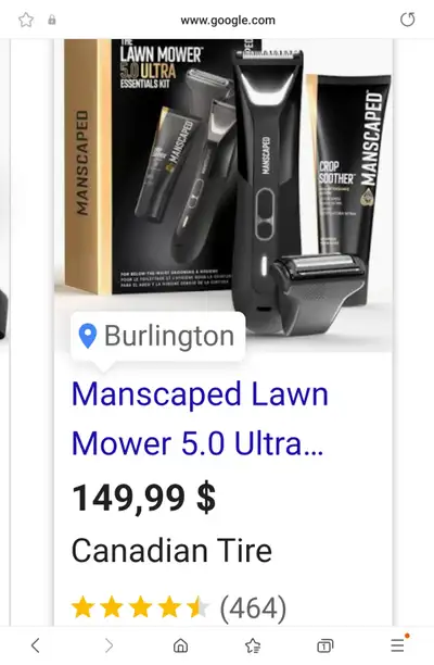 HAIR AND BODY TRIMMER BY MANSCAPED 5.0 ULTRA RET $170 TAXES, View more