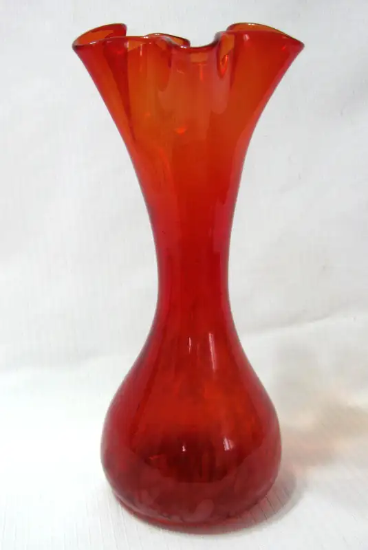 VASE en VERRE SOUFFLER VINTAGE AMBERINA BLOWN GLASS VASE c.1960 in Arts & Collectibles in West Island - Image 4