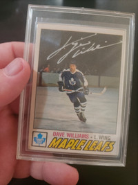 Dave williams signed card and puck