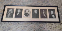 Antique Picture Frame of 6 Composers