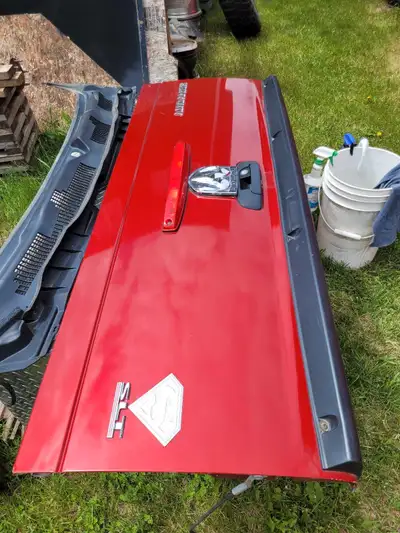 Nice tailgate off a southern US truck. Mettalic Red.