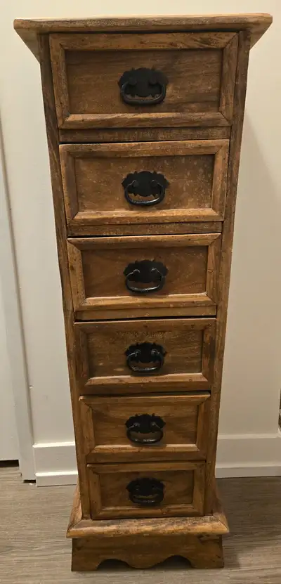 Unique Vintage Rustic Country Narrow Chest of Drawers., View more
