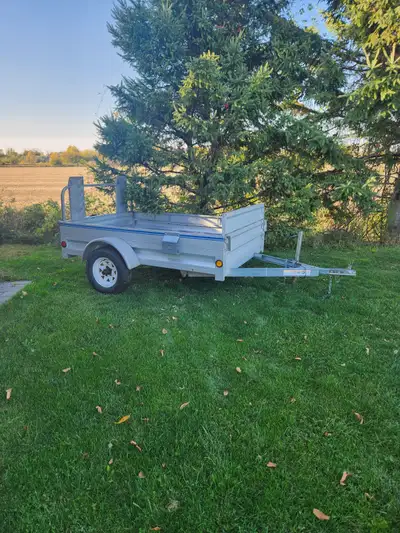 Galvanized 4x8 Trailer with rear ramp and folding sides good condition 1700.00