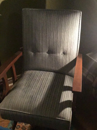 Mild Blue subtle stripe chair 