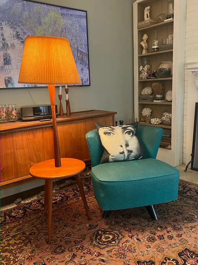 Vintage Solid Teak MCM Floor Lamp 593706935198033926