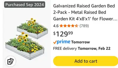 ONE galvanized steel garden bed. New!, View more