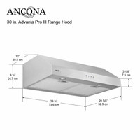 30" Advanta Pro III 450 CFM Ducted Under Cabinet Range Hood in S