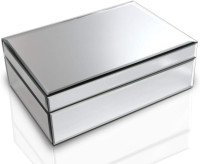 Silver Glass Mirrored Jewelry Box