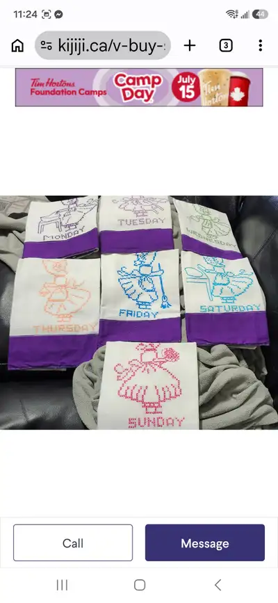 7 Cloth set for every day of the week!All hand sewn!, View more