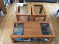 Matched set of coffee table and two end tables