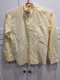 Long-sleeved Yellow Show Shirt for horseback riding.