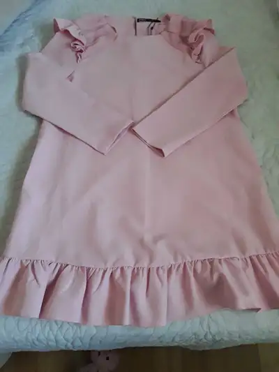 NEW ZARA PINK DRESS WITH RUFFLES, View more