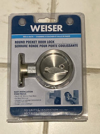 Weiser bed/bathroom round pocket door lock