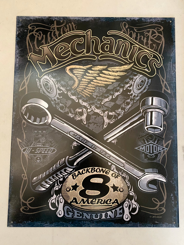 Mechanics Backbone of America Metal Sign (Tribute) in Home Décor & Accents in Saskatoon